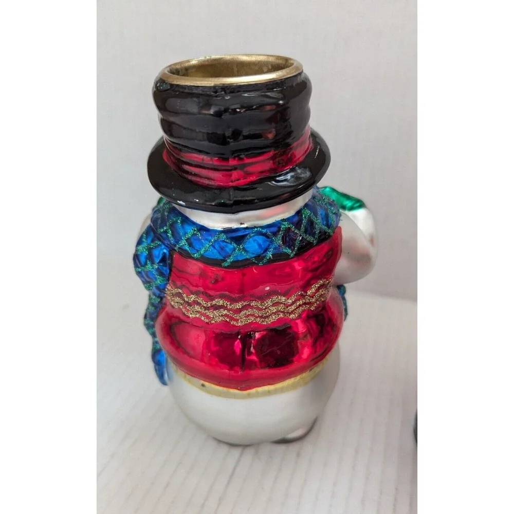 Vtg Christmas Santa Candleholders Glass Mercury Decor Set of 2 NEW